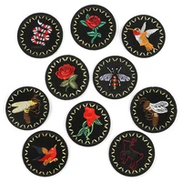 10pcs round shape ride series iron on embroidered patches for clothes jeans hat bag sticker sew diy patch applique badges decor