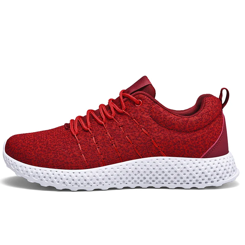 red Мужская Вулканизированная обувь; Zapatos De Hombre; кроссовки с высоким берцем; мужские кроссовки на толстой подошве для бега и фитнеса; дышащая уличная спортивная обувь для мужчин - Цвет: red
