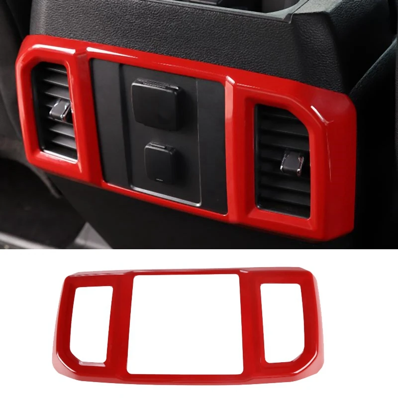 

NEW-Red ABS Rear Air Condition Outlet Vent Covers Trim for Ford F-150 F150 2016 2017 Car Inner Accessories