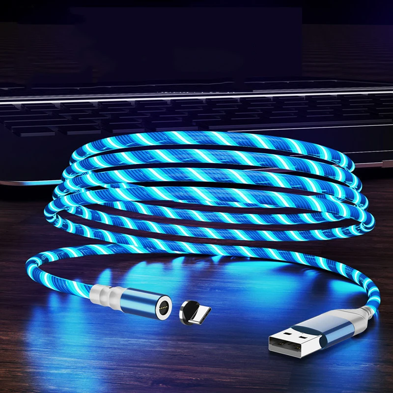 

JUSFYU 1m 2m Magnetic Cable LED Micro usb Type C Magnetic usb Charging Cable For iPhone X 7 8 XS Max XR Huawei Samsung xiaomi LG