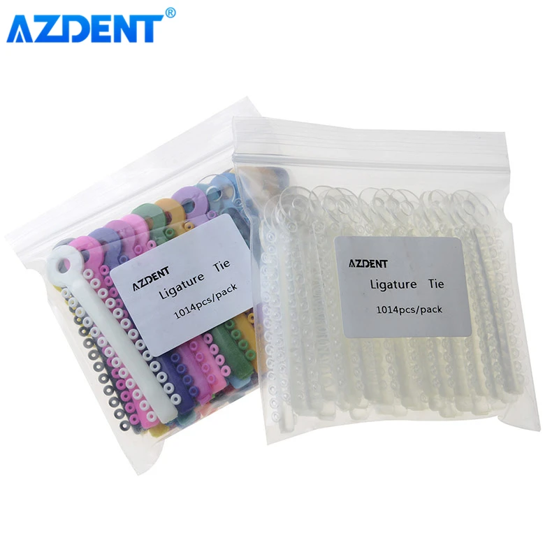 

AZDENT 1014pcs/Pack Dental Orthodontic Ligature Ties Multi Color Clear Color High Strength and Elasticity