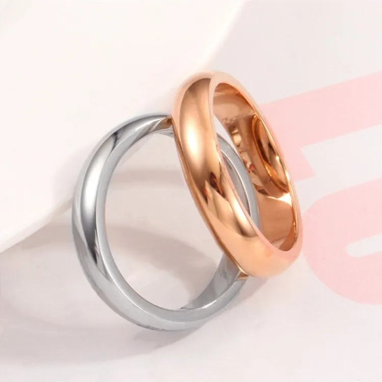 4 мм Нержавеющая сталь простой комфорт подходит обручальное кольцо для женщин