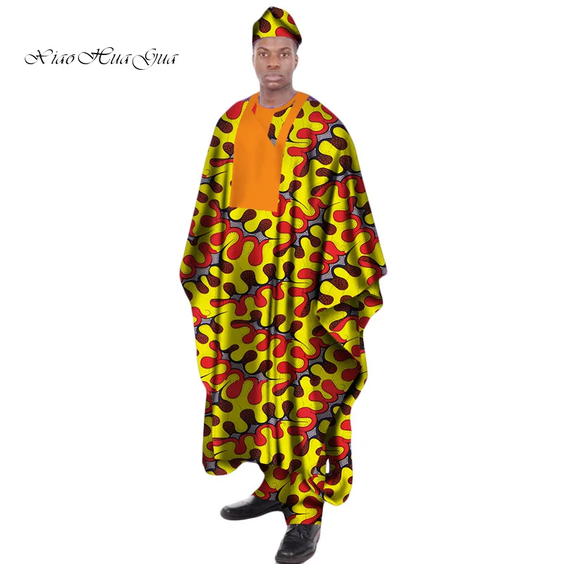 Африканская одежда для мужчин комплект из 3 предметов Африканский принт длинная