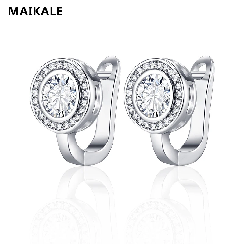 MAIKALE круглые серьги гипоаллергенные золотые микро-инкрустированные черные серьги с цирконием кубической огранки для женщин модные ювелирные изделия