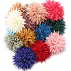 Цветок коры ткани винтажа 7 см 2,75 дюйма для заколок для волос Шелковый атласный цветок для бутика аксессуары головные повязки