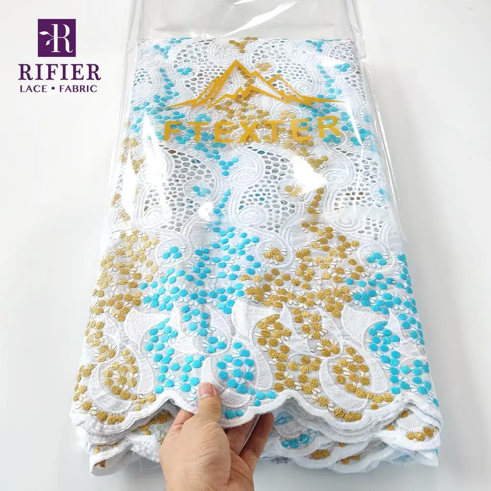 Небесно-голубая африканская сухая фотография швейцарская вуаль кружева в