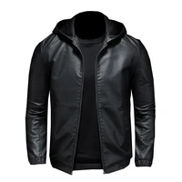 2021 casual motorcycle pu jacket mens winter autumn fashion leather jackets male slim hooded warm outwear fleece clothing s 5xl