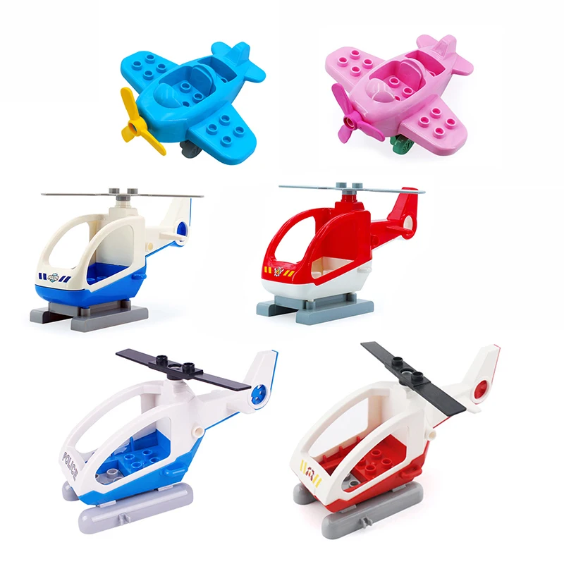 Вертолет воздушный корабль строительные блоки дорожные аксессуары Самолет