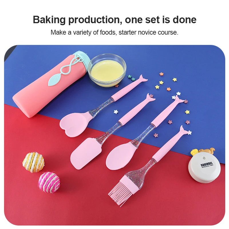 Набор для приготовления пищи милый мультяшный рыбий хвост розовая силиконовая