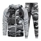 Мужская камуфляжная спортивная одежда, тактическая куртка с капюшоном, тренировочные брюки для бега, Мужская камуфляжная военная форма из двух предметов
