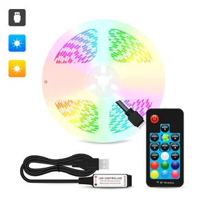 Светодиодная лента USB, 5 в постоянного тока, RGB, RGBW, RGB, пульт дистанционного управления для телевизора, ПК, подсветильник ка рабочего стола, 1 м, 2 м, 3 м, 4 м, 5 м