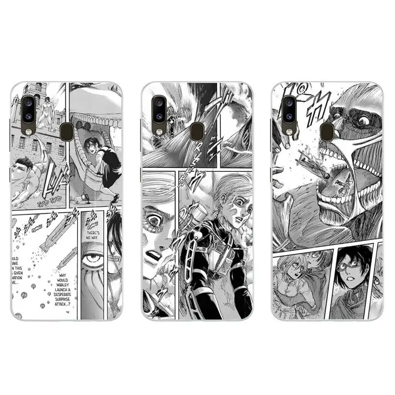 

Attack On Titan Manga Collage Rubber Phone Case For PC-Samsung S5 S6 S7 S8 S9 S10 S20 S21 Edge Plus E Fe Lite Cover