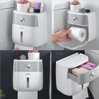 waterproof wall mount toilet paper holder shelf toilet paper tray roll paper tube storage box creative tray tissue box home