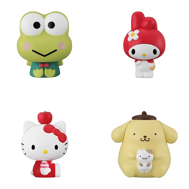 

Sanrio Melody Kt Cat Pom Pom Purin Figures Action Figure Japanese Assembling Toys Kawaii Doll Pvc Material Gifts for Children