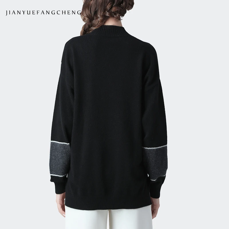 Women Winter Warm Rabbit hair Sweater Loose Plus Size Striped Knitted Pullovers Wool Sweaters Fashion Outwear Casual 2019 New