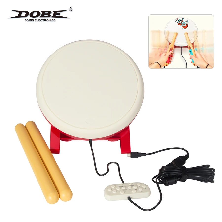 

Барабан DOBE для Switch Taiko, компактный барабан Taiko no Tatsujin Master, игровой барабан для Nintendo Switch/PS4/PS3/PC, видеоигра