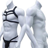 bondage mens harness thongs set body chest costume g string jockstrap lingerie man halter neck hollow out nightclub costume