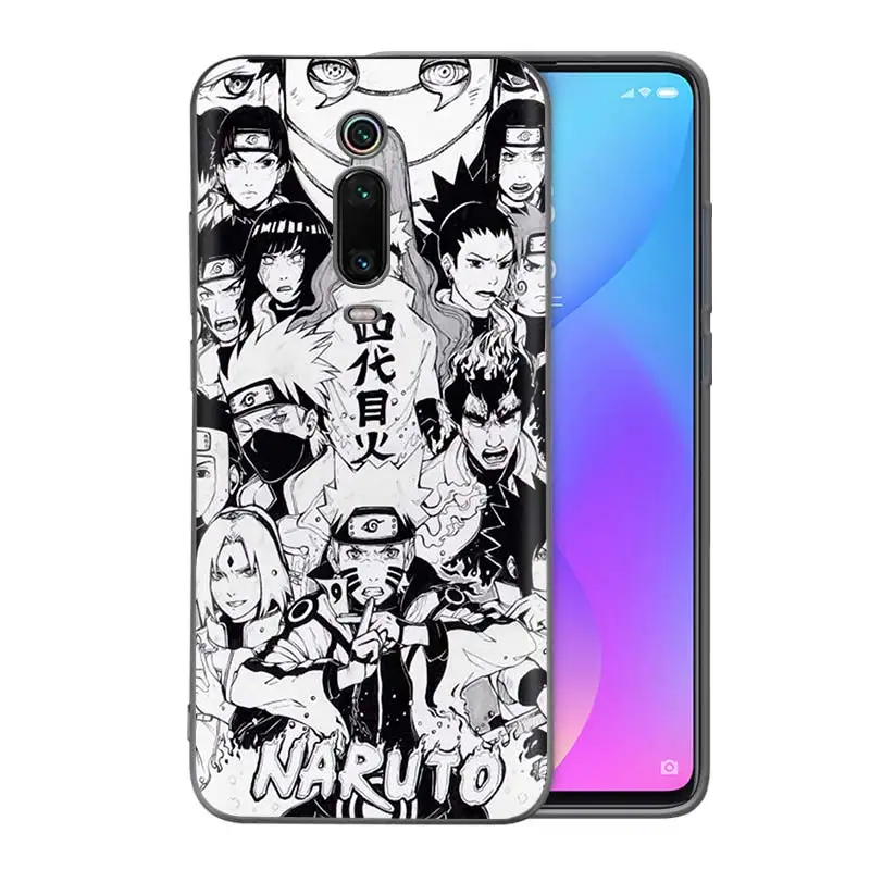 

Naruto Kakashi Japanese anime Case for Xiaomi Redmi Note 9S 8 8T 7 9 Pro Max K30 Zoom K20 8A 7A 6 7S Phone Caso Black TPU Cover