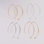 20 шт., золотистыеСеребристыеРодиевые медные французские v-образные серьги-крючки, застежки для ушей, настройки проводов, основа для изготовления ювелирных украшений