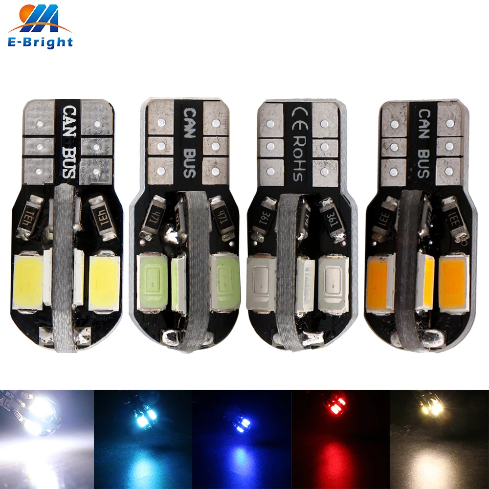 20 шт. 12 В T10 Canbus 5730 8 SMD светодиодный индикатор прибор для чтения светильник белый