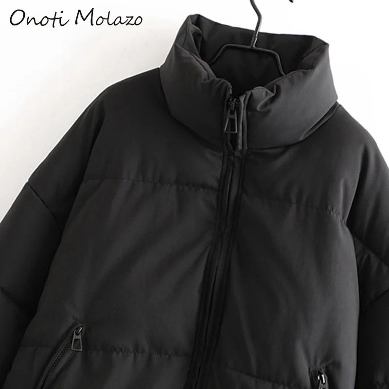 Onoti Molazo, Женское пальто, куртки, повседневные, толстые, зимние, на молнии, модные, с карманами, для девушек, шикарные, модные куртки, пальто для женщин,, новинка