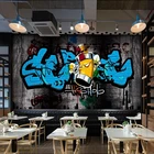 Настенные 3D фрески на заказ, самоклеящиеся обои в стиле ретро, уличное граффити, художественная Настенная картина для кафе, бара, КТВ, фоновое украшение для стены