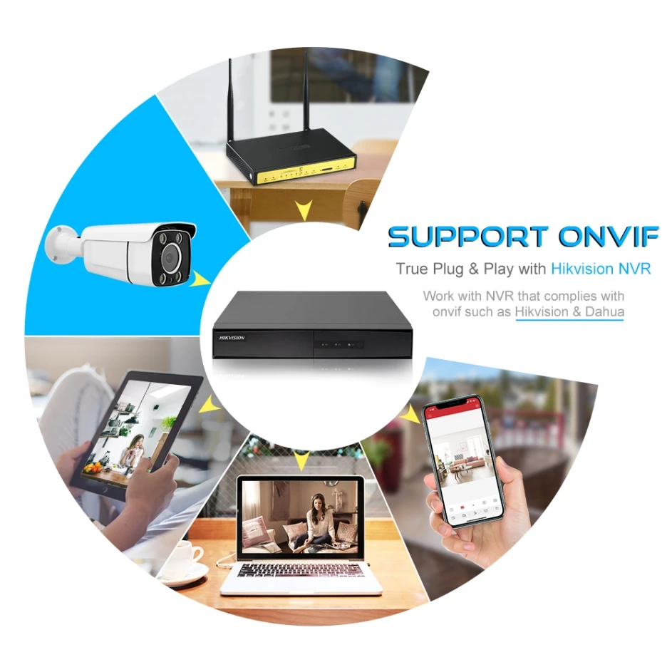 IP камера Hikvision 8 Мп PoE 2 МП встроенный микрофон|Камеры видеонаблюдения| |