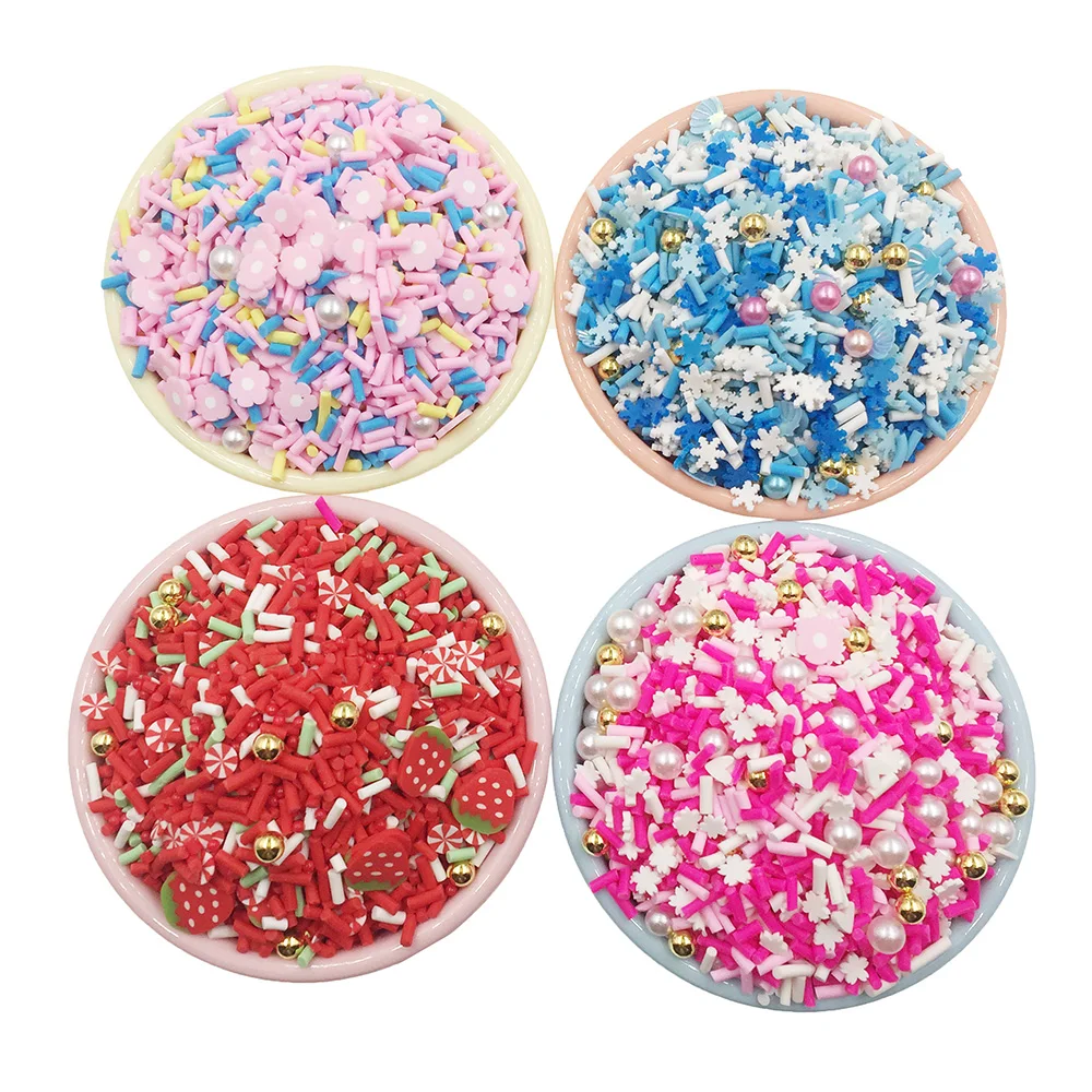 30 г/лот 2-10 мм Полимерная Горячая глина разбрызгивает красочные конфеты жемчуг