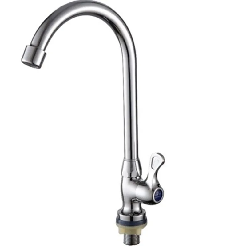 

Kitchen Sink Single Cold Faucet Stainless Steel Sink Elbow Can Turn Single Cold Faucet Single Switch Handle
