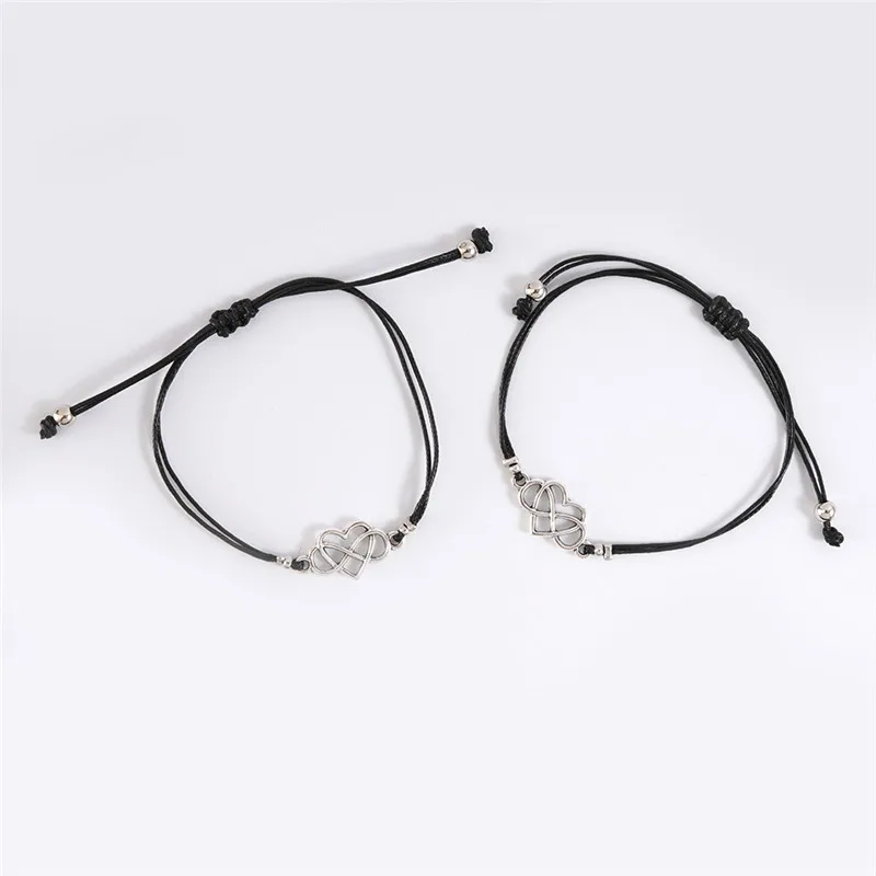 

New Charm Bracelet For Friendship Couples 2pcs/set Volcanic stone bracelet Bead Bangles Women Man Lucky Wish Jewelry