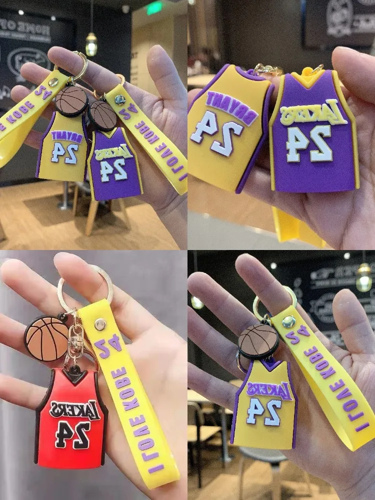 

Basketball Jersey Keychain for Boy Backpack Car Key Chain Cartoon Pendant Valentine's Day Gift Wholesale New Chains Jewelry