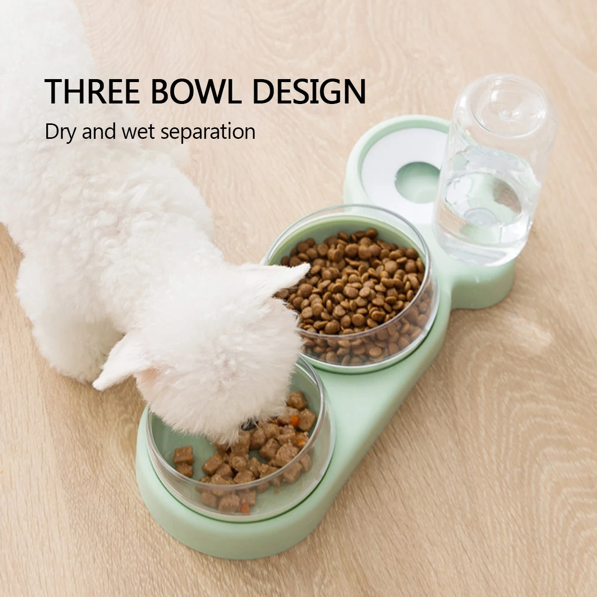 

Pet Bowl Cat Double Bowls Automatic Water Container Food Dispenser Cat Feeder Food Bowls Drinking Raised Stand Dish