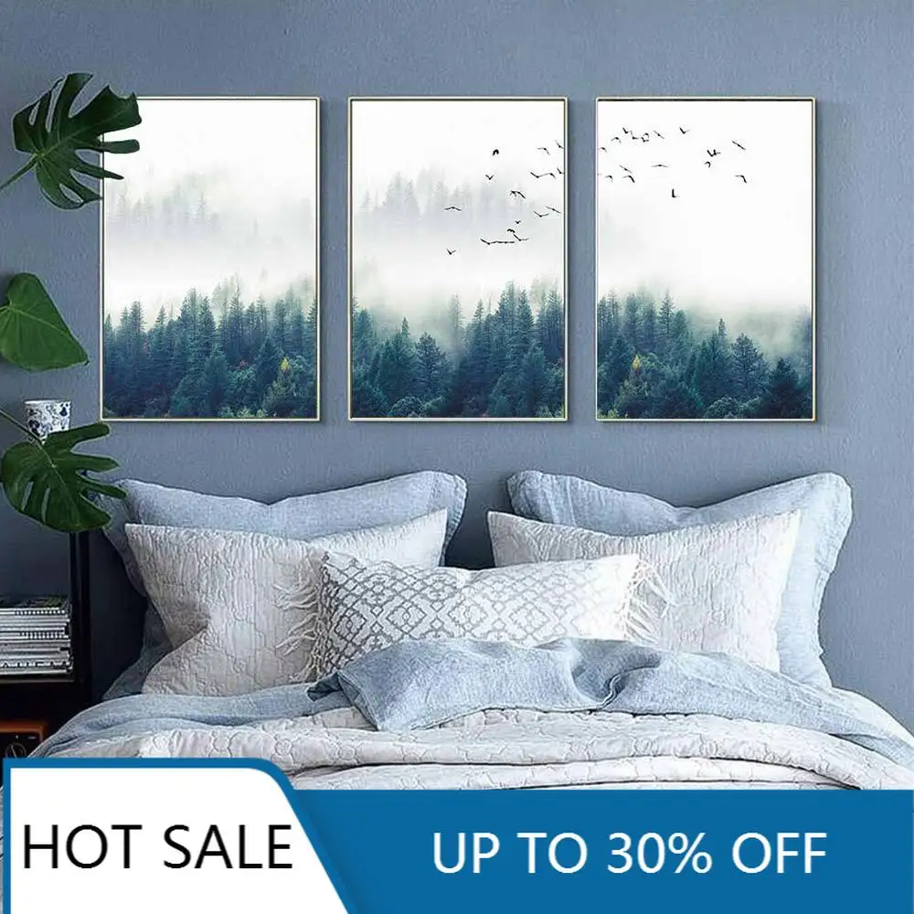 

Рождественская Картина на холсте, пейзаж, картины для гостиной, скандинавский постер и принты, настенное искусство, домашний декор, скандин...