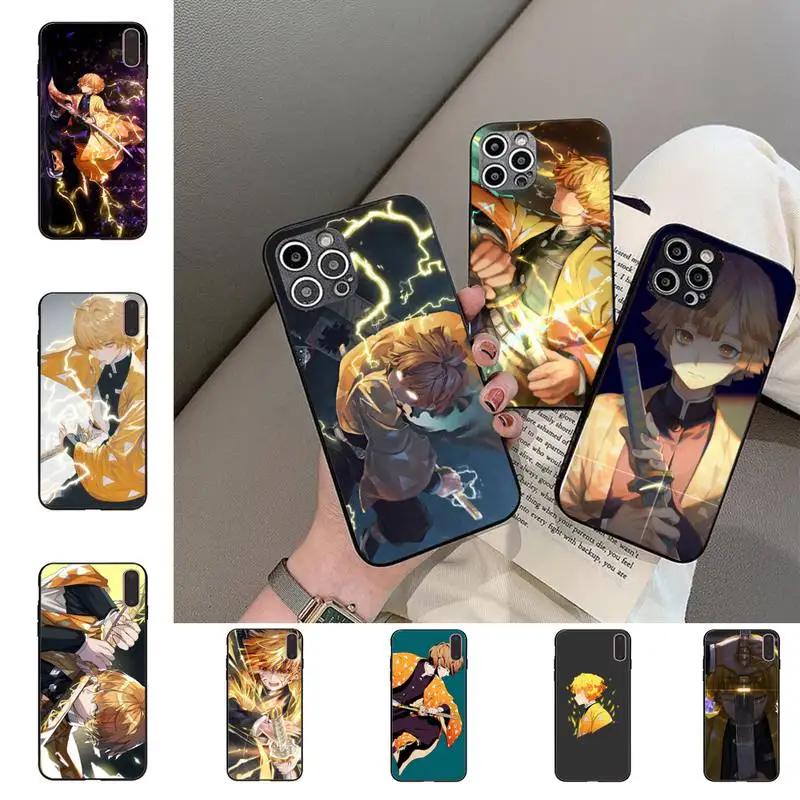 

Demon Slayer Agatsuma Zenitsu Phone Case For iPhone 11 8 7 6 6S Plus X XS MAX 5 5S SE 2020 XR 11 pro DIY capa