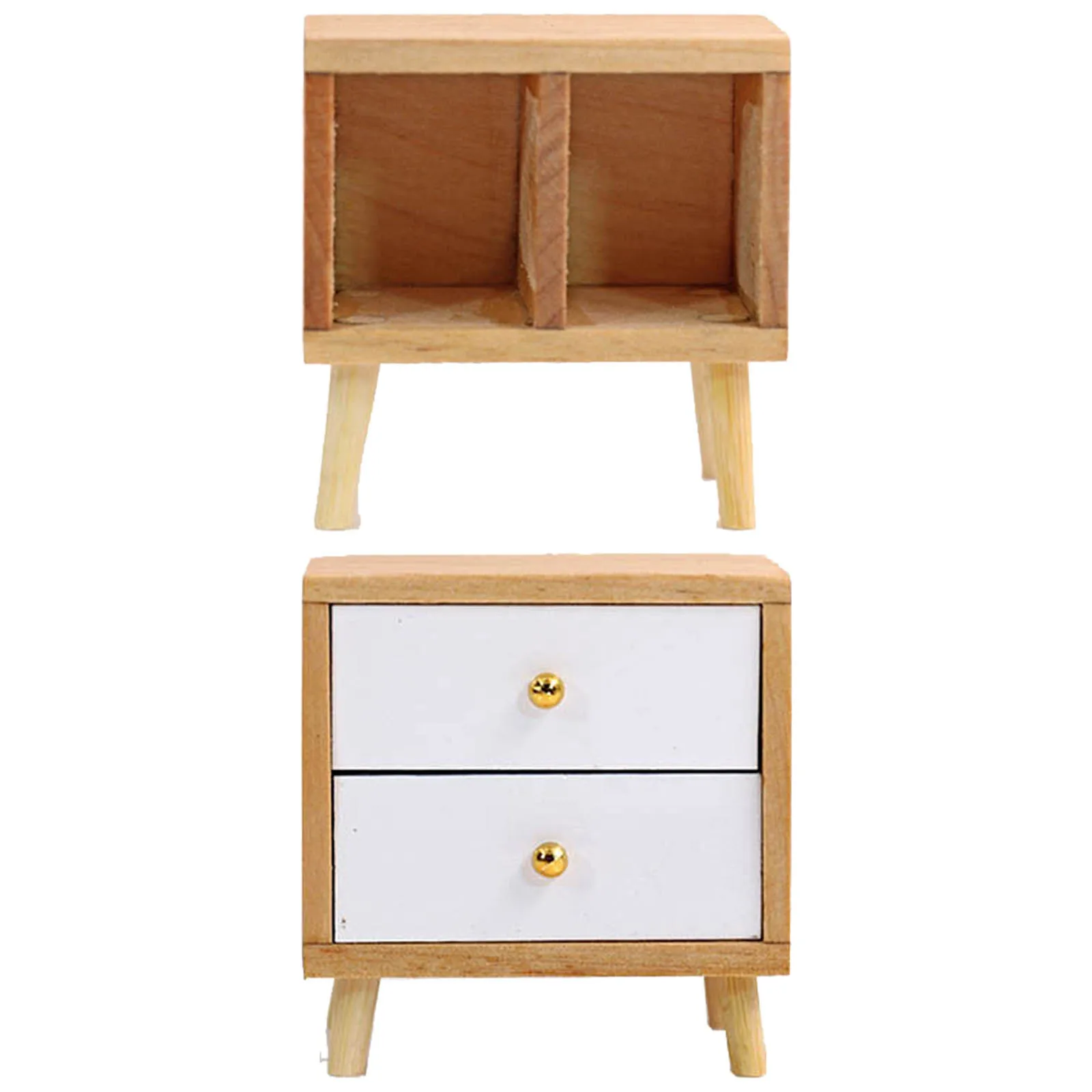 

Cute 1:12 Doll House Wood Night Stands Miniature Furniture Bedroom Kids Toy