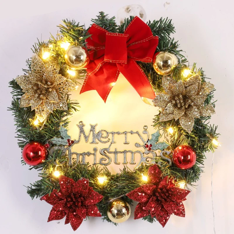 

Christmas Garland Window Restaurant Ornaments Holiday Pendant Wreath Decorative Window Garden Wall Home Decoration