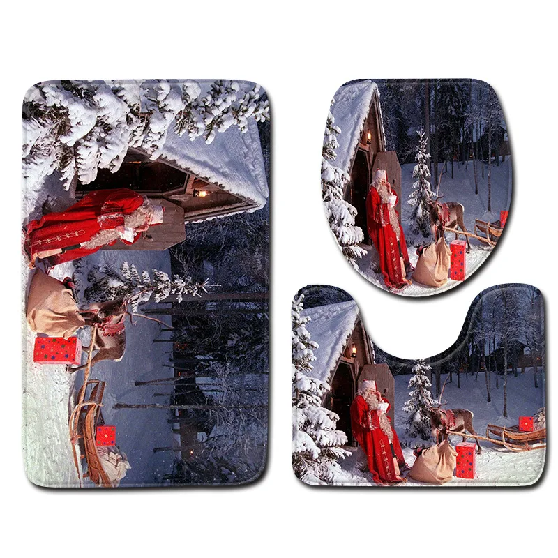 Набор ковров для ванной Zeegle Cat с принтом нескользящий коврик комнаты душа