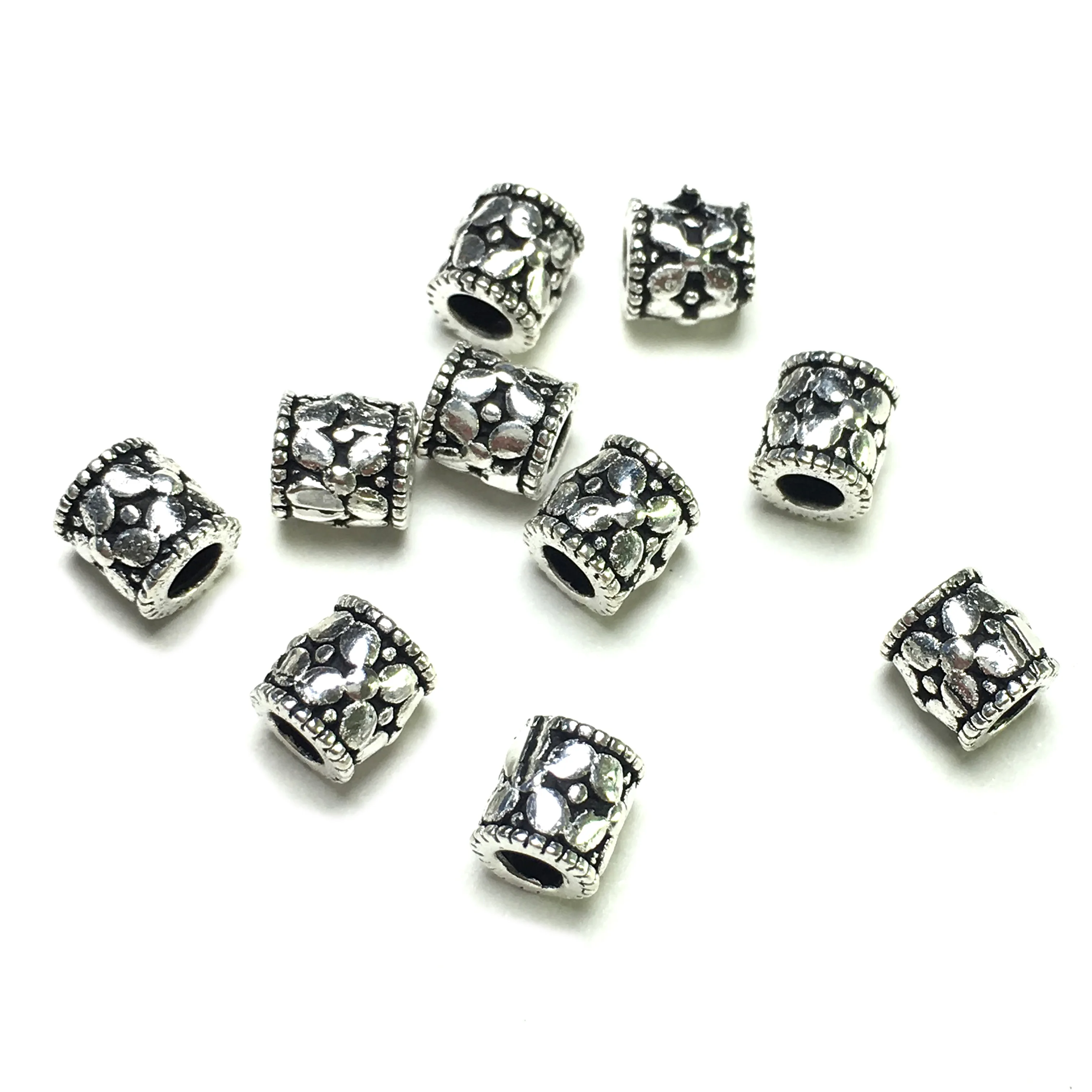 

4x5mm 10pcs 925 Sterling Silver Cylinder Charm Beads For Jewelry Making Diy Bracelet Necklace Accessories Needlework Supplies