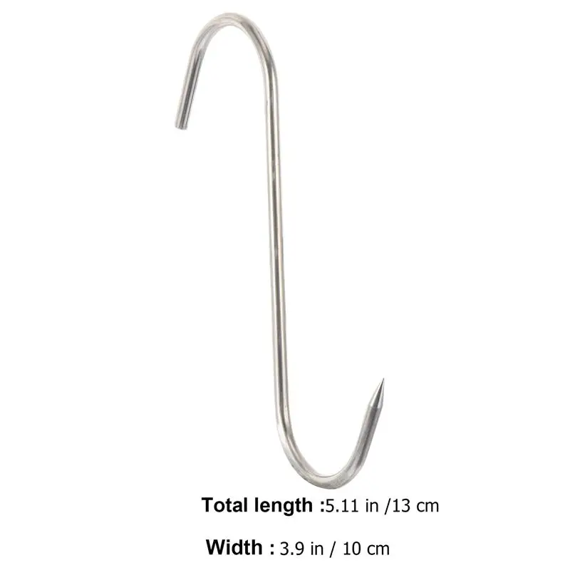

10PCS Meat Processing Butcher Hook Hooks For Bacon Meat Hams Processing S Type Multifunctional Kitchen Hook Pork Ham Meat Hook