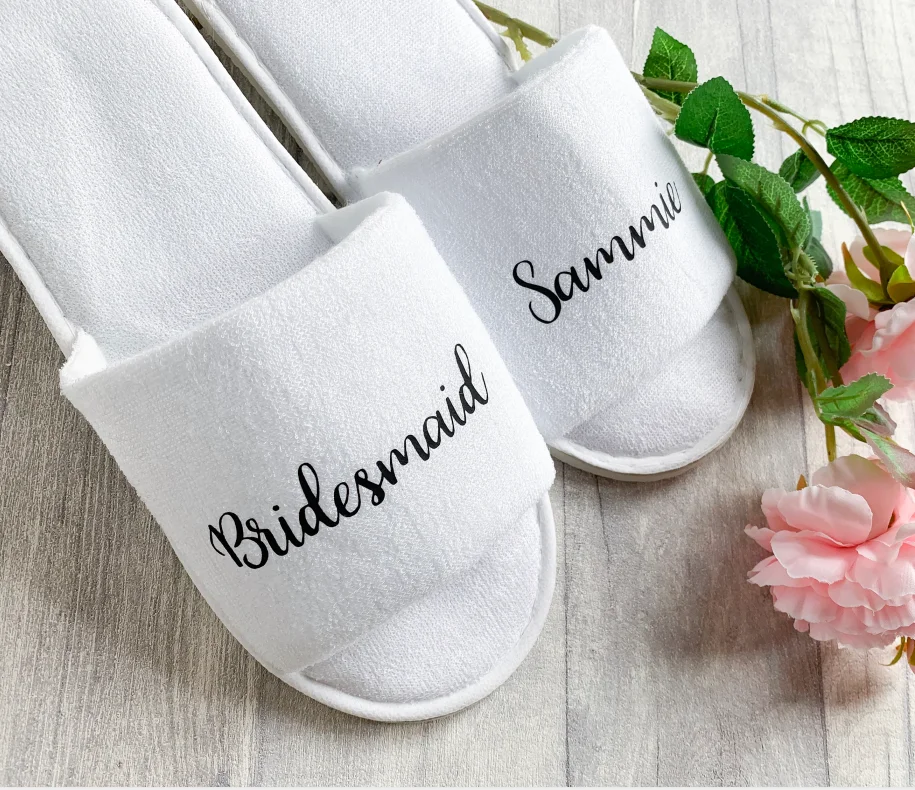 Индивидуальные свадебные тапочки для невесты Подарки на день рождения Тапочки