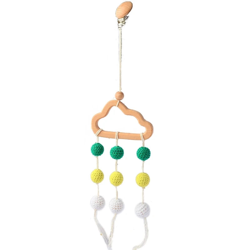 

Baby Stroller Pendant Beech Cloud Tassel Rattle Pacifier Chain Clip Bed Bell Nipple Holder Crochet Bead Crib Pram Toy Nursing
