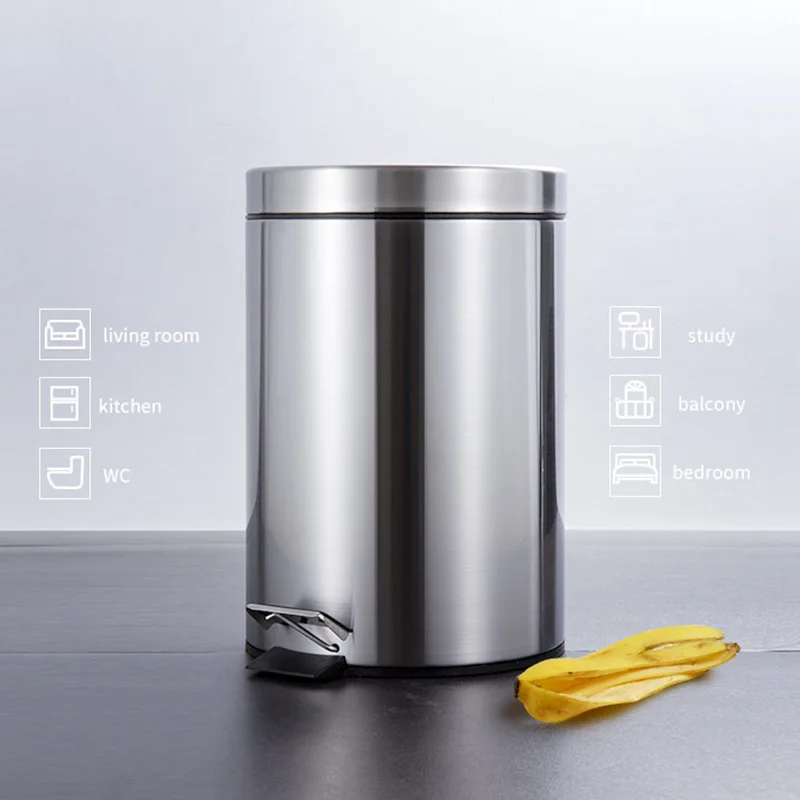 7л ванная мусорная корзина круглая ступня с педалью ведро крышкой мини