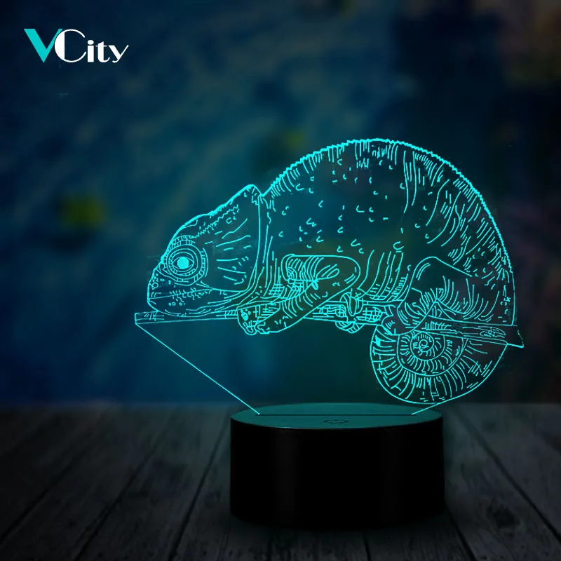 3D ночник Хамелеон VCity многоцветный сменный сенсорный светильник с дистанционным