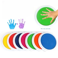 colored diy ink pad stamp washable finger painting craft inkpad large round for kids rubber stamp scrapbooking cards