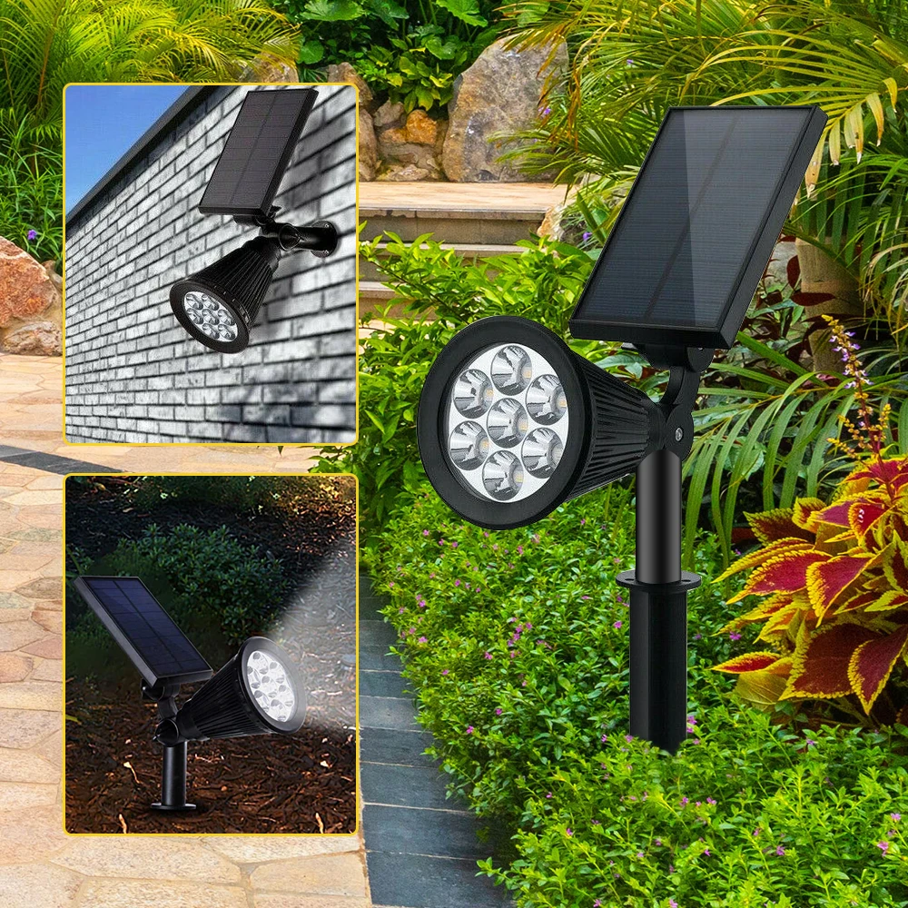 저렴한 야외 태양 조명 태양 잔디 지상 램프 방수 야외 태양 스포트 라이트 정원 장식 Led 조명 캠핑 장비