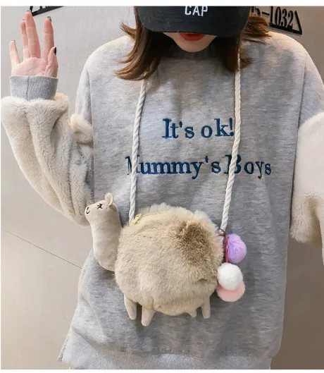 Женская сумка через плечо Сумка с ламой альпака сумки сумка-тоут портмоне