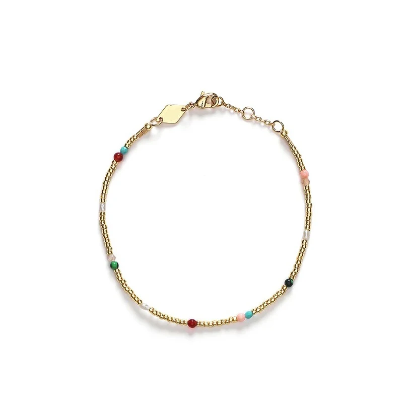 Минимализм Богемский Браслет с круглыми бусинами веревочные Этнические