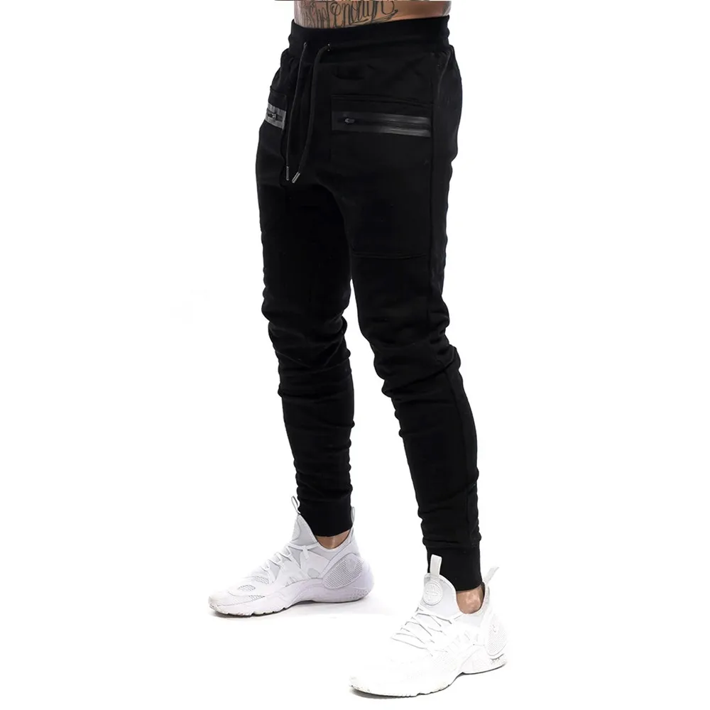 

Black Joggers Sweatpants Mens Casual Skinny Cotton Pants Gym Fitness Workout Trousers Male Spring Sportswear Track Pants Bottoms