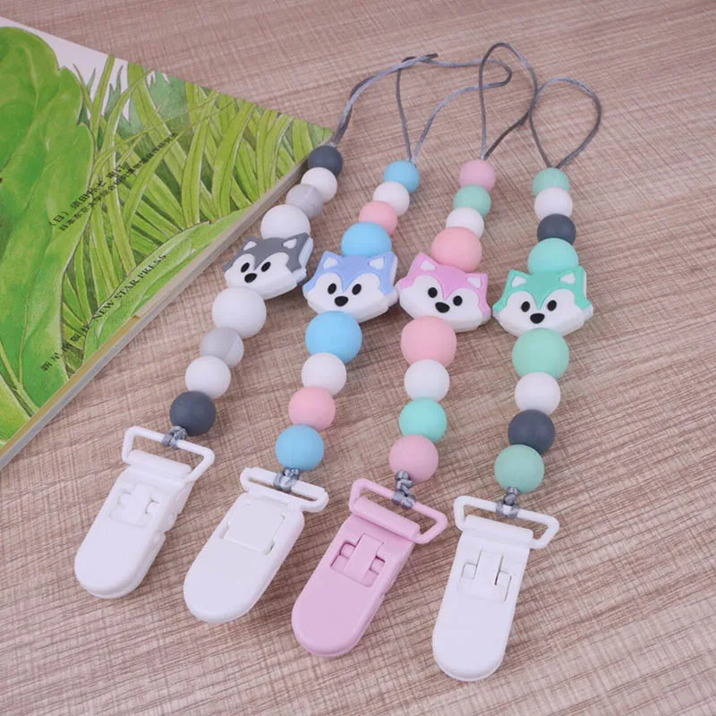 Силиконовая цепочка для прорезывания зубов в виде милой лисы|Шнурки и чехлы
