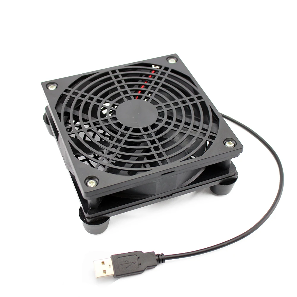 

Router fan DIY PC Cooler TV Box Wireless Cooling Silent Quiet DC 5V USB power 120mm fan 120x25mm 12CM W/Screws Protective net